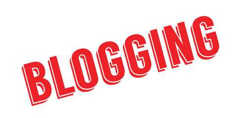 Blogging rubber stamp. Grunge design with dust scratches. Effects can be easily removed for a clean, crisp look. Color is easily changed.