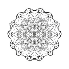 Flower Mandala. Vintage decorative elements. Oriental pattern, vector illustration. Islam, Arabic, Indian, moroccan,spain, turkish, pakistan, chinese, mystic, ottoman motifs. Coloring book page