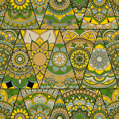 Seamless mandalas pattern. Vintage decorative elements with mandala. Hand drawn mandala background. Islam, Arabic mandala, Indian, mandala ottoman motifs. Perfect for printing on fabric or paper.