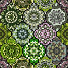 Seamless pattern. Vintage decorative elements. Hand drawn background. Islam, Arabic, Indian, ottoman motifs. Perfect for printing on fabric or paper.