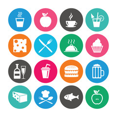 Set of Food and Drinks icons. Restaurant signs.