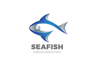 Fish silhouette Logo vector. Seafood Restaurant Store icon