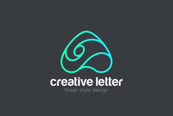 Letter a Logo vector Linear. Font media marketing Logotype icon
