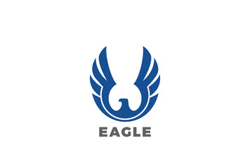 Eagle rising Wings Logo vector. Falcon Phoenix Hawk bird icon