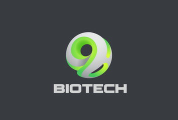 Obraz premium Bio Sphere abstract Logo vector. 3D Technology Game Play icon