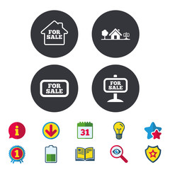 For sale icons. Real estate selling.