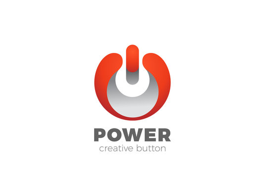 Red Power button Logo design vector