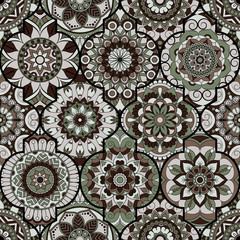 Seamless pattern. Vintage decorative elements. Hand drawn background. Islam, Arabic, Indian, ottoman motifs. Perfect for printing on fabric or paper.