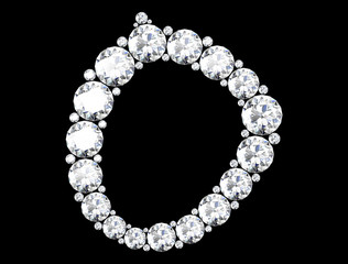 diamond letters with gemstones isolated on black (high resolution 3D image)