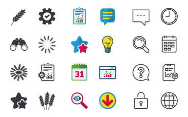 Agricultural icons. Gluten free symbols.