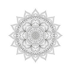Flower Mandala. Vintage decorative elements. Oriental pattern, vector illustration. Islam, Arabic, Indian, moroccan,spain, turkish, pakistan, chinese, mystic, ottoman motifs. Coloring book page