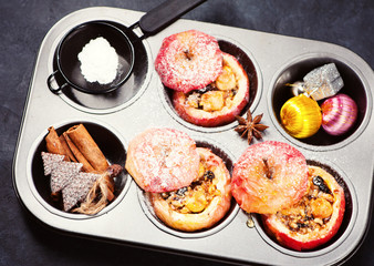 Christmas baked apples
