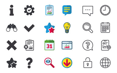 Information icons. Question FAQ symbol.