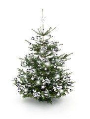 Silber Geschmückter Weihnachtsbaum