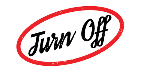 Turn Off rubber stamp. Grunge design with dust scratches. Effects can be easily removed for a clean, crisp look. Color is easily changed.