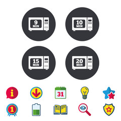 Microwave oven icons. Cook in electric stove.