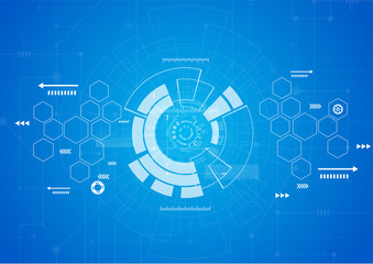 Obraz premium Abstract technology communication design innovation concept background. Vector illustration
