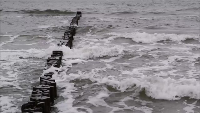 Holzbuhnen in der Ostsee