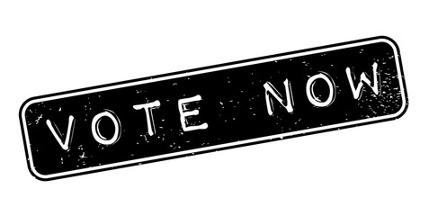 Vote Now rubber stamp. Grunge design with dust scratches. Effects can be easily removed for a clean, crisp look. Color is easily changed.