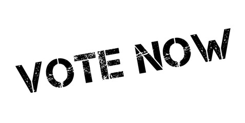 Vote Now rubber stamp. Grunge design with dust scratches. Effects can be easily removed for a clean, crisp look. Color is easily changed.