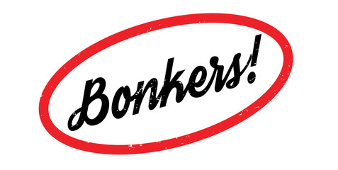 Bonkers rubber stamp. Grunge design with dust scratches. Effects can be easily removed for a clean, crisp look. Color is easily changed.