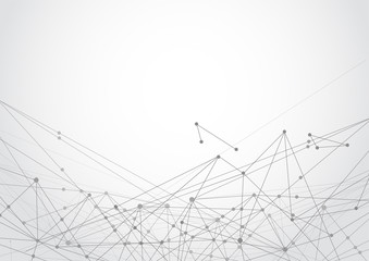 Abstract futuristic low poly connecting structure dots and lines on white background. Vector illustration