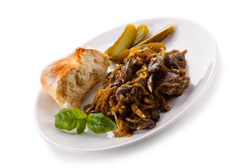 Roast liver with bread
