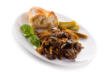 Roast liver with bread