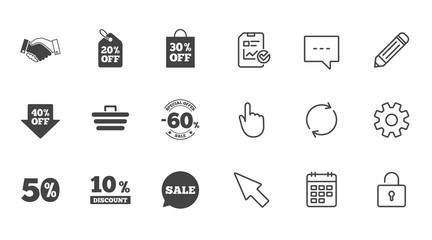 Sale discounts icon. Shopping, deal signs.