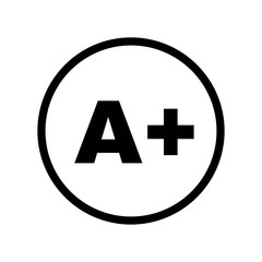 Plus A Icon in Circle line - vector iconic design