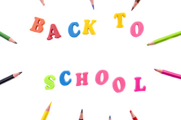 colorful letters back to school and colorful pen