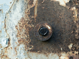 Rusty metal bolt