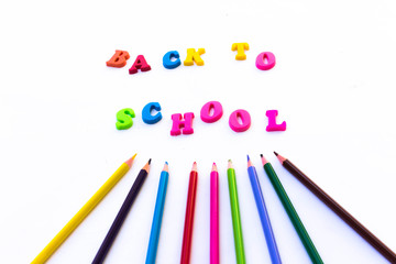colorful letters back to school and colorful pen