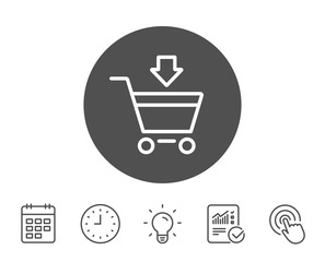 Add to Shopping cart line icon. Online buying.