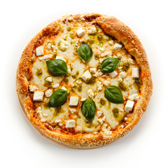 Pizza on white background