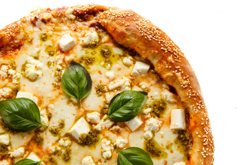 Pizza on white background