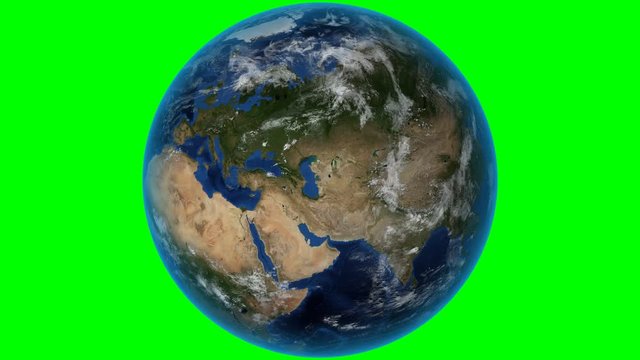 Czech Republic. 3D Earth in space - zoom in on Czech Republic outlined. Green screen background