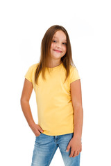 Fototapeta premium Young girl isolated on white background