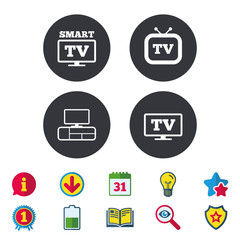 Smart TV mode icon. Retro television symbol.