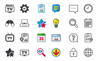 Smart TV mode icon. Retro television symbol.