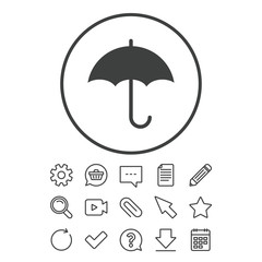 Umbrella sign icon. Rain protection symbol.