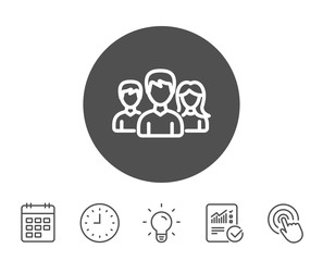 Fototapeta premium Group line icon. Users or Teamwork sign.