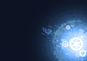 Abstract technology futuristic network with dark background. Vector illustration