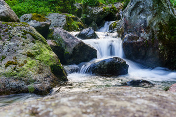 Fototapeta premium flow of picturesque mountain stream in the gorge