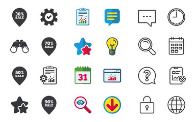 Sale pointer tag icons. Discount symbols.