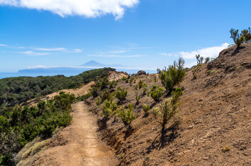 La Gomera Cumbre de Chijeré Blick zum Teide auf Teneriffa