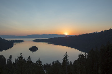 Sunrise over Emerald Bay, Lake Tahoe, California