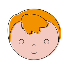 cartoon boy face icon over white background colorful design vector illustration