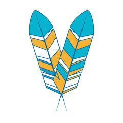 colorful feathers icon over white background vector illustration