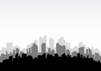Fototapeta premium City building silhouette. Cityscape background. Vector illustration
